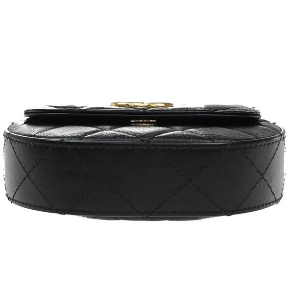CHANEL CC Mini Matelasse Chain Shoulder Bag Leather Black GHW - Picture 7 of 16